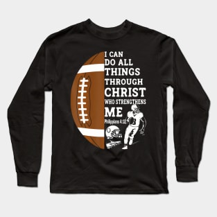 Motivational Bible Verse Christian Gifts Football Long Sleeve T-Shirt